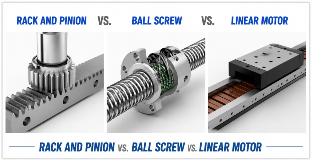 Rack and Pinion vs Ball Screw vs Linear Motor for CNC Routers